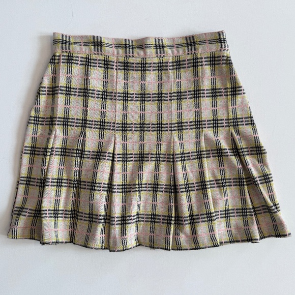 Free People Y2K Pleated Mini Skirt Retro Coquette Plaid Micro Preppy Sz 4 - Picture 1 of 15